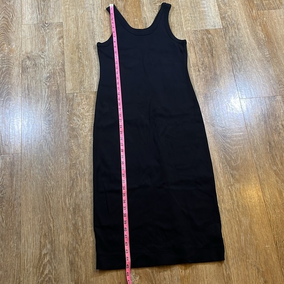 Everlane The Ribbed Tank Dress Black Women's Size Large Midi Organic Cotton EUC - Picture 8 of 12